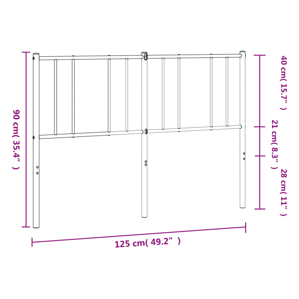 Tête de lit en métal 75 cm