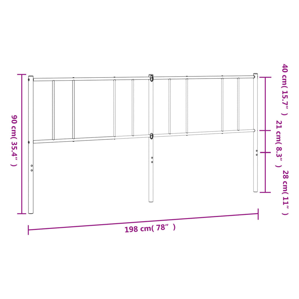 Tête de lit en métal 75 cm