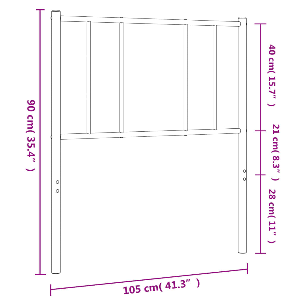 Tête de lit en métal 75 cm