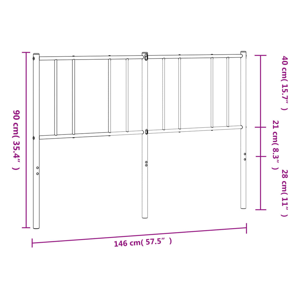 Tête de lit en métal 75 cm