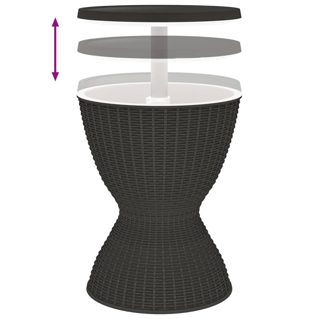 Table réfrigérante 3 en 1 en polypropylène marron clair