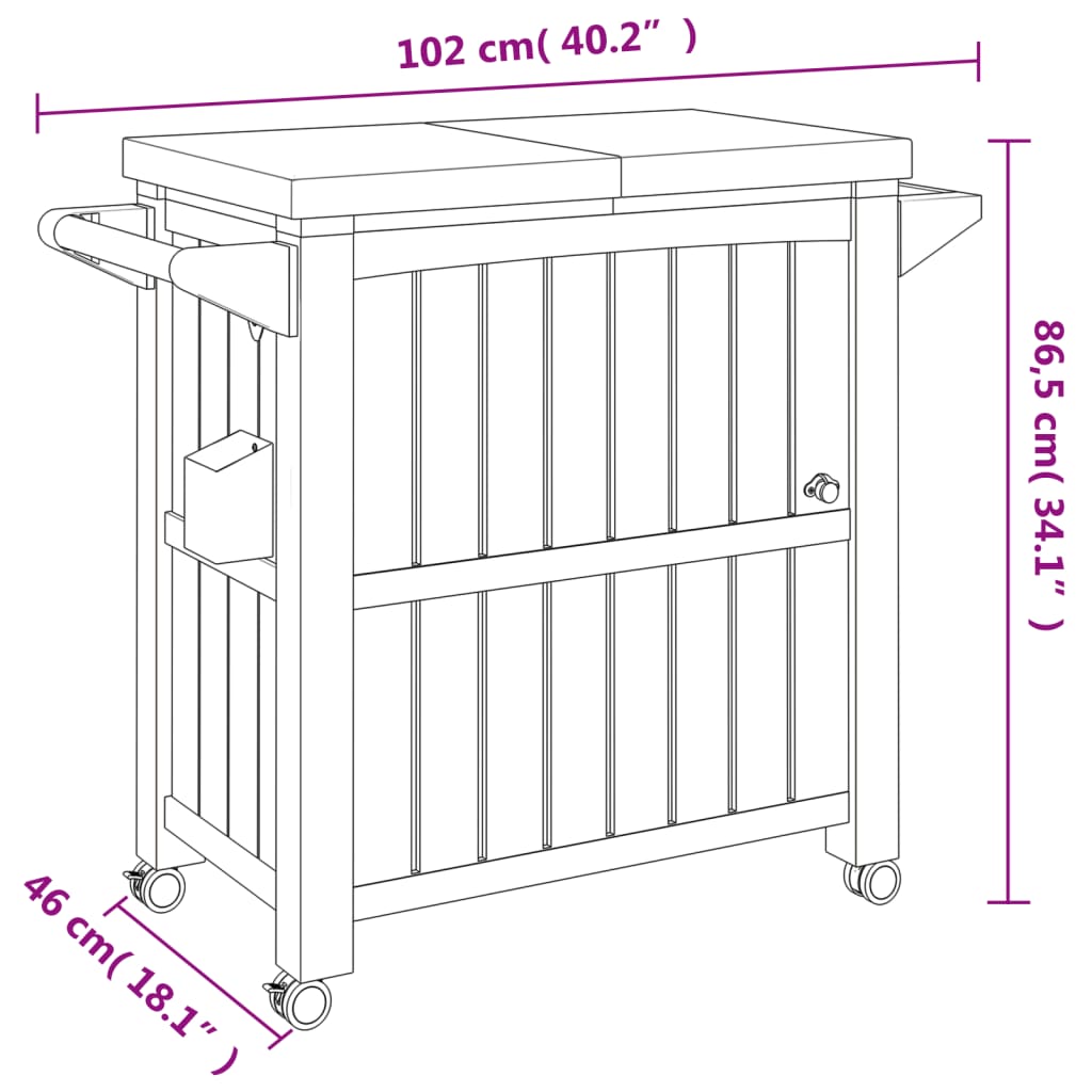 Serveerwagen 3-in-1 polypropeen