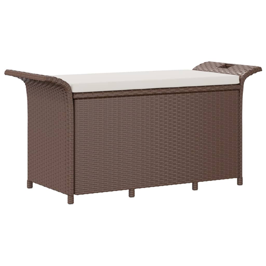 Opbergbankje met kussen 138 cm poly rattan