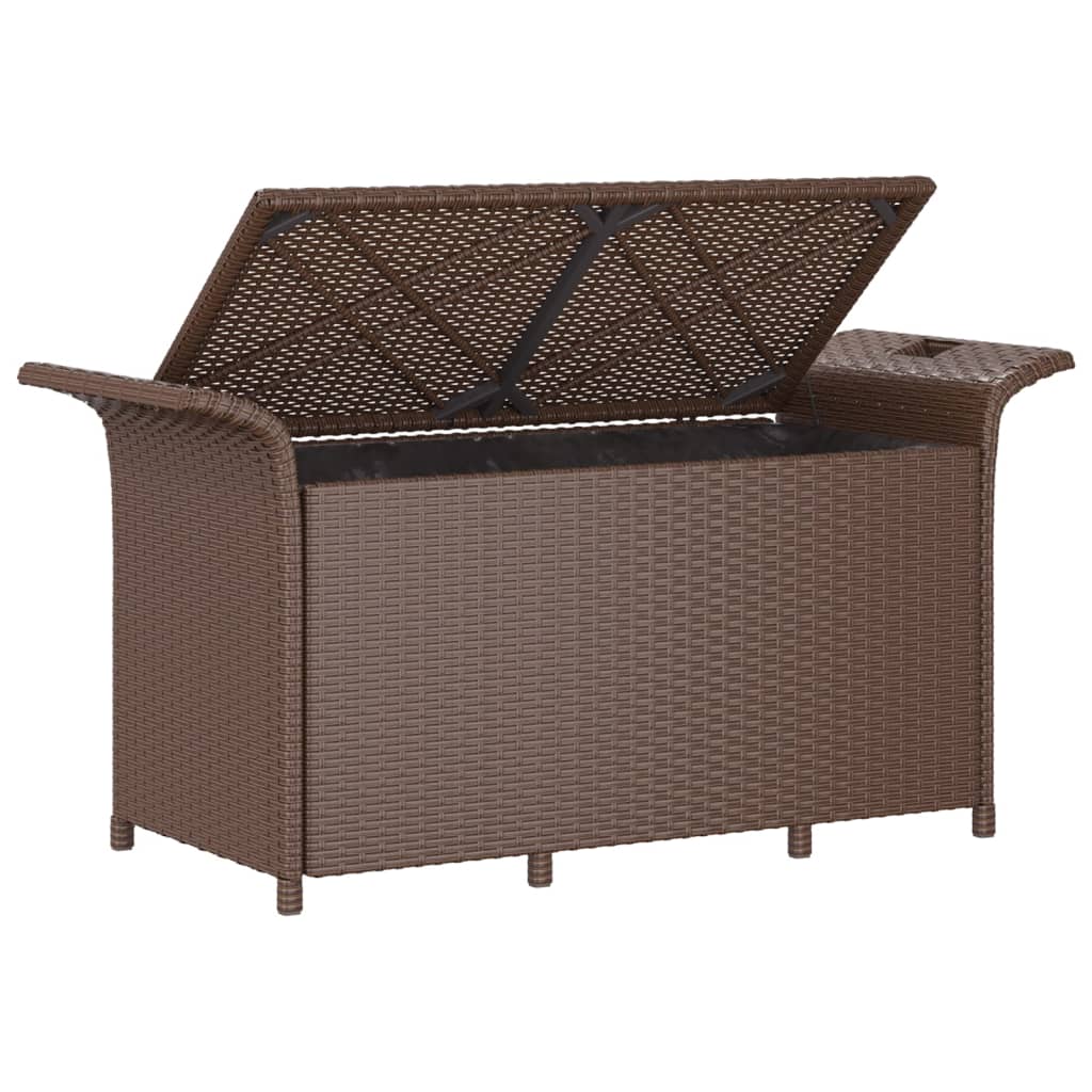 Opbergbankje met kussen 138 cm poly rattan