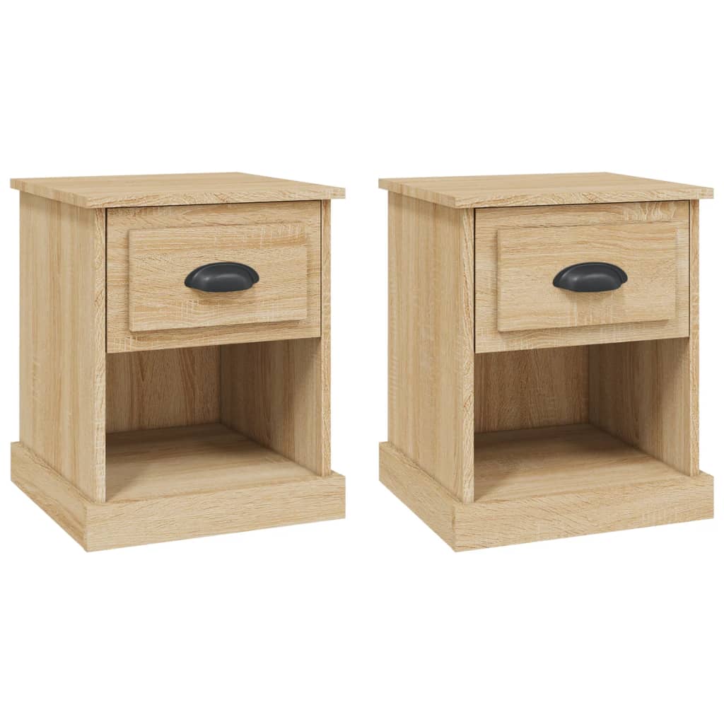 Tables de chevet 2 pcs 39x39x47,5 cm bois fini