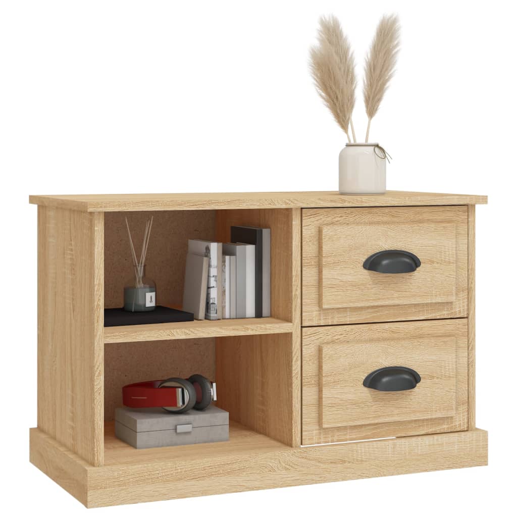 Tv-meubel 73x35,5x47,5 cm bewerkt hout bruin eikenkleur