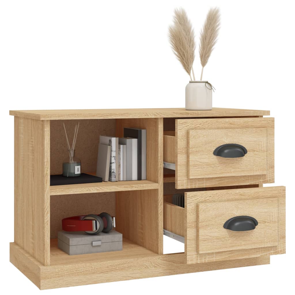 Tv-meubel 73x35,5x47,5 cm bewerkt hout bruin eikenkleur