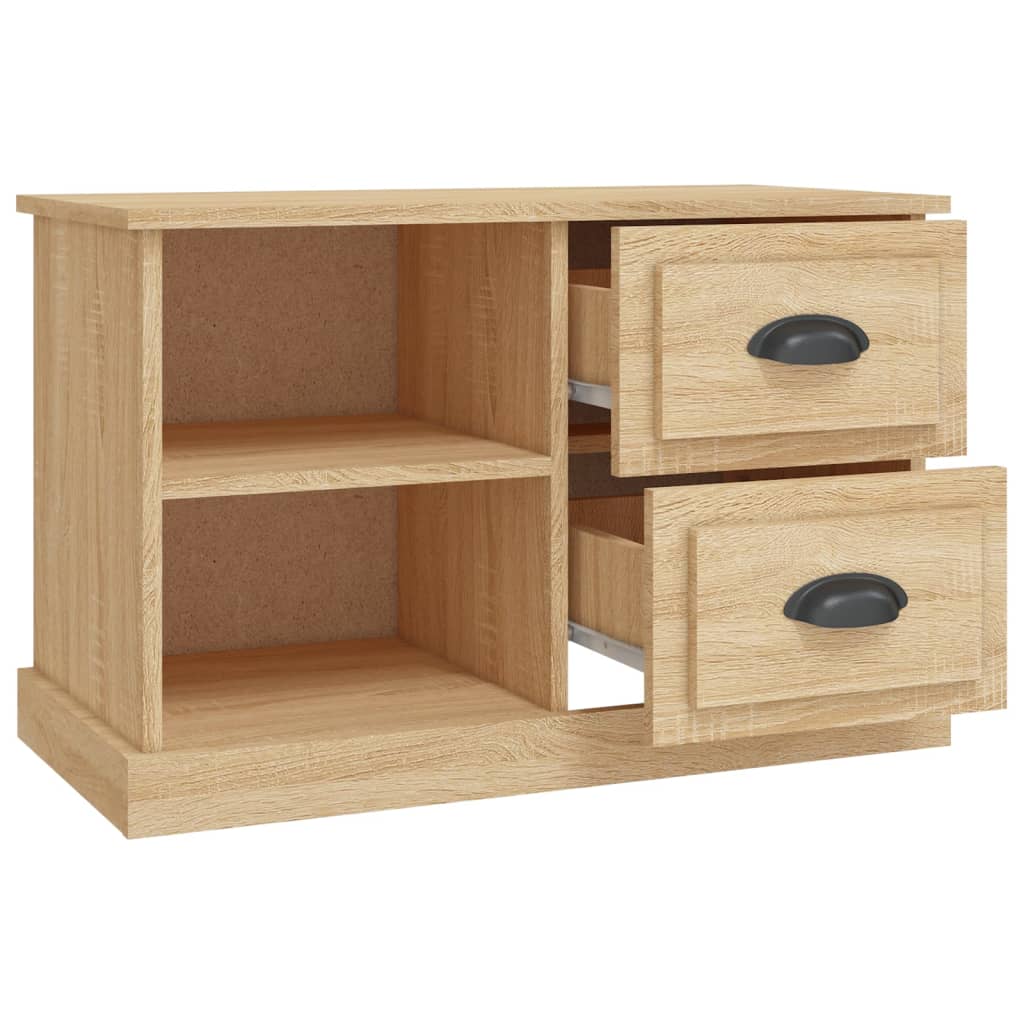 Tv-meubel 73x35,5x47,5 cm bewerkt hout bruin eikenkleur