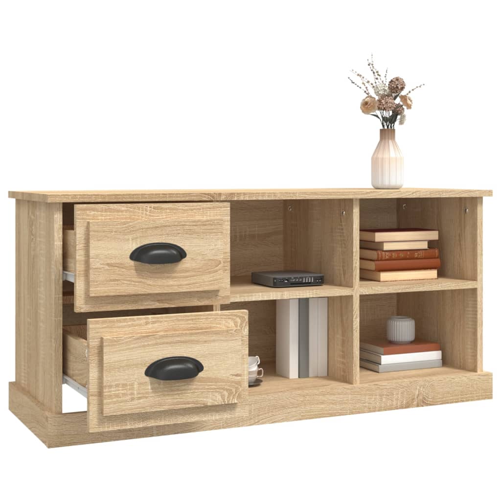 Tv-meubel 73x35,5x47,5 cm bewerkt hout bruin eikenkleur