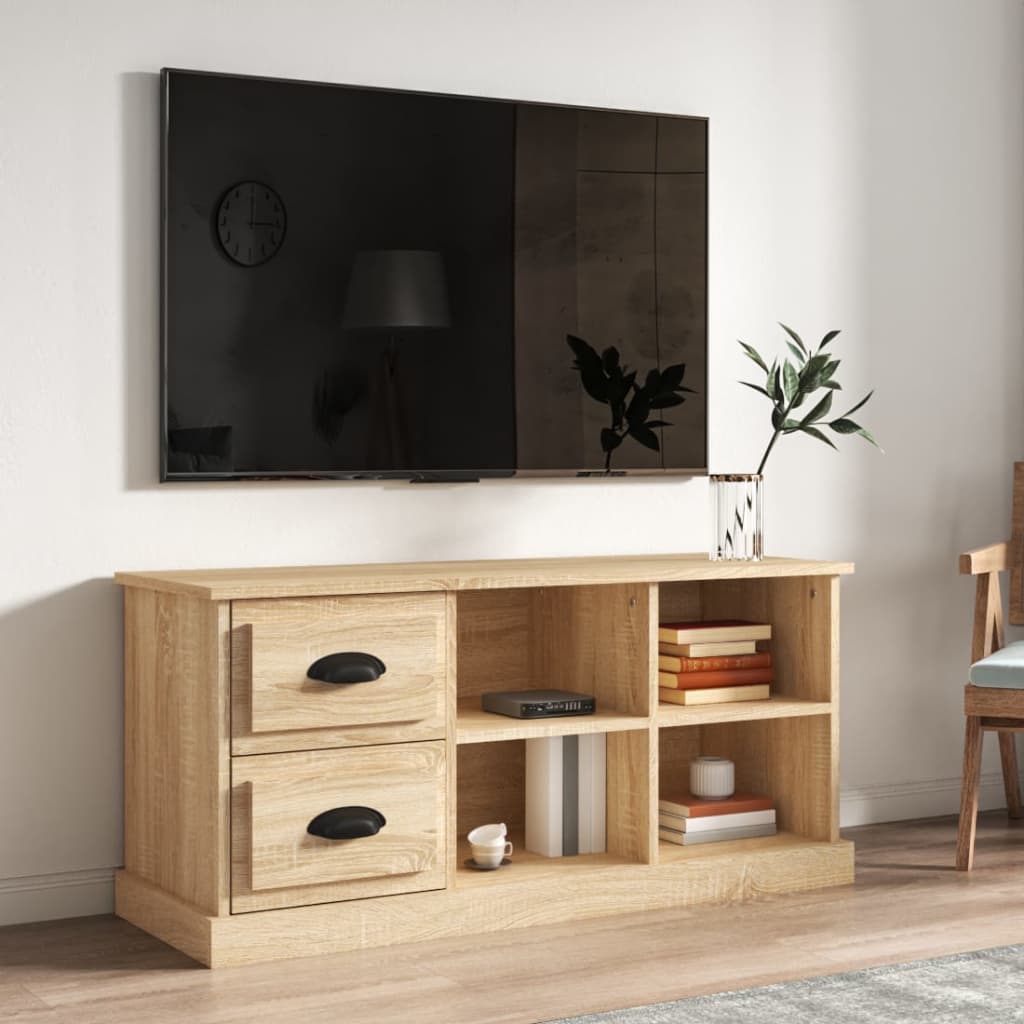 Tv-meubel 73x35,5x47,5 cm bewerkt hout bruin eikenkleur