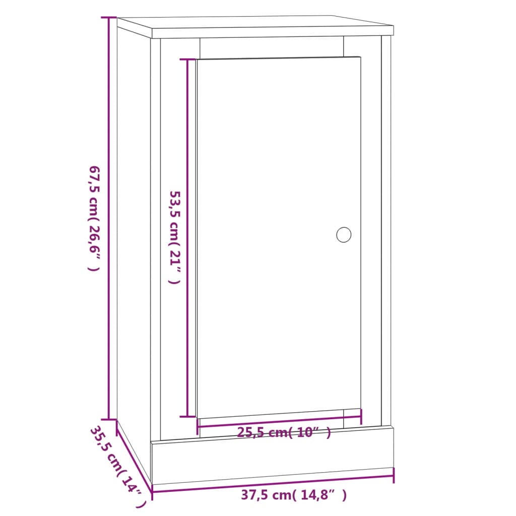 Buffet 37,5x35,5x67,5 cm en bois travaillé