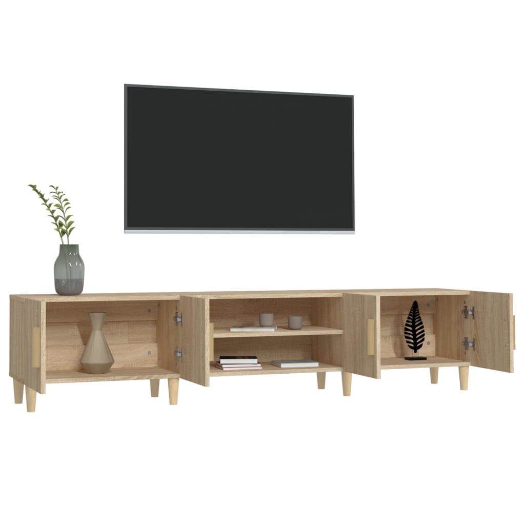 Tv-meubel 180x31,5x40 cm bewerkt hout artisanaal eikenkleurig