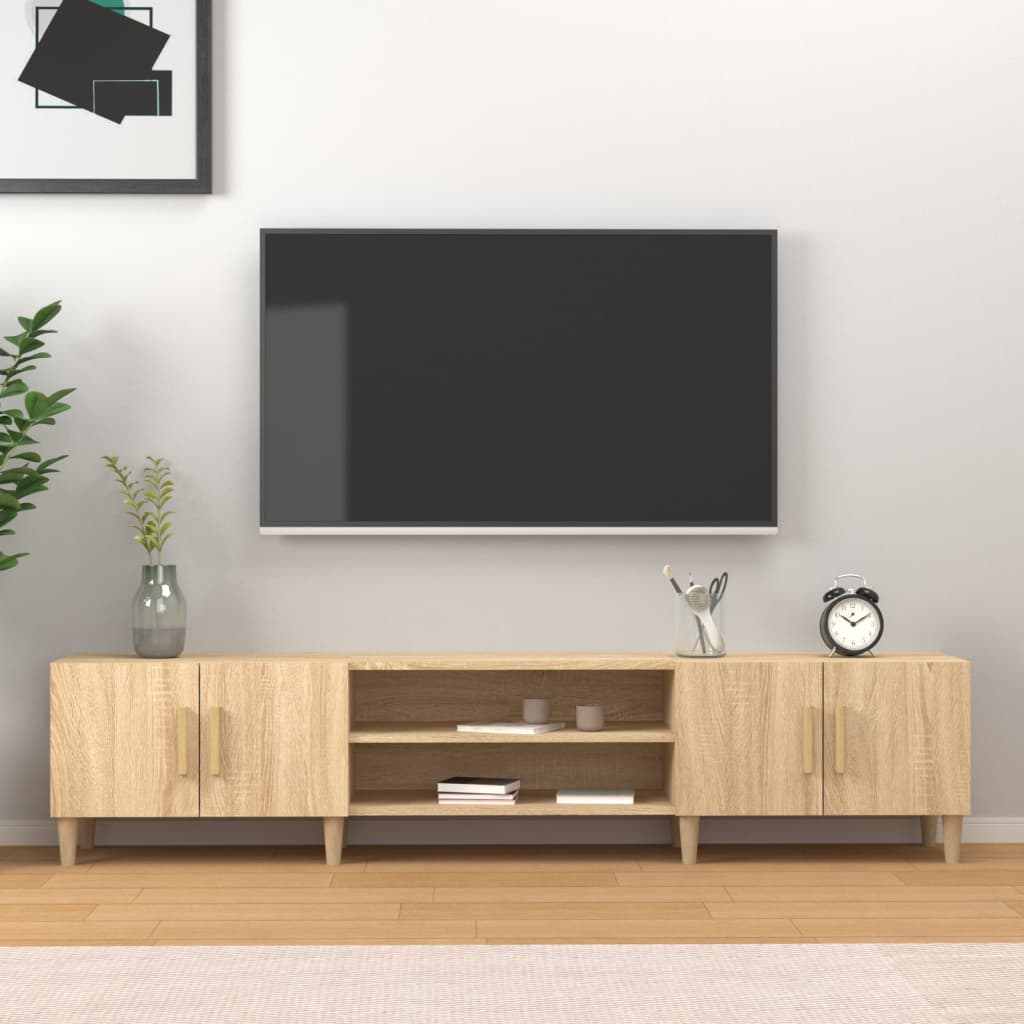 Tv-meubel 180x31,5x40 cm bewerkt hout artisanaal eikenkleurig