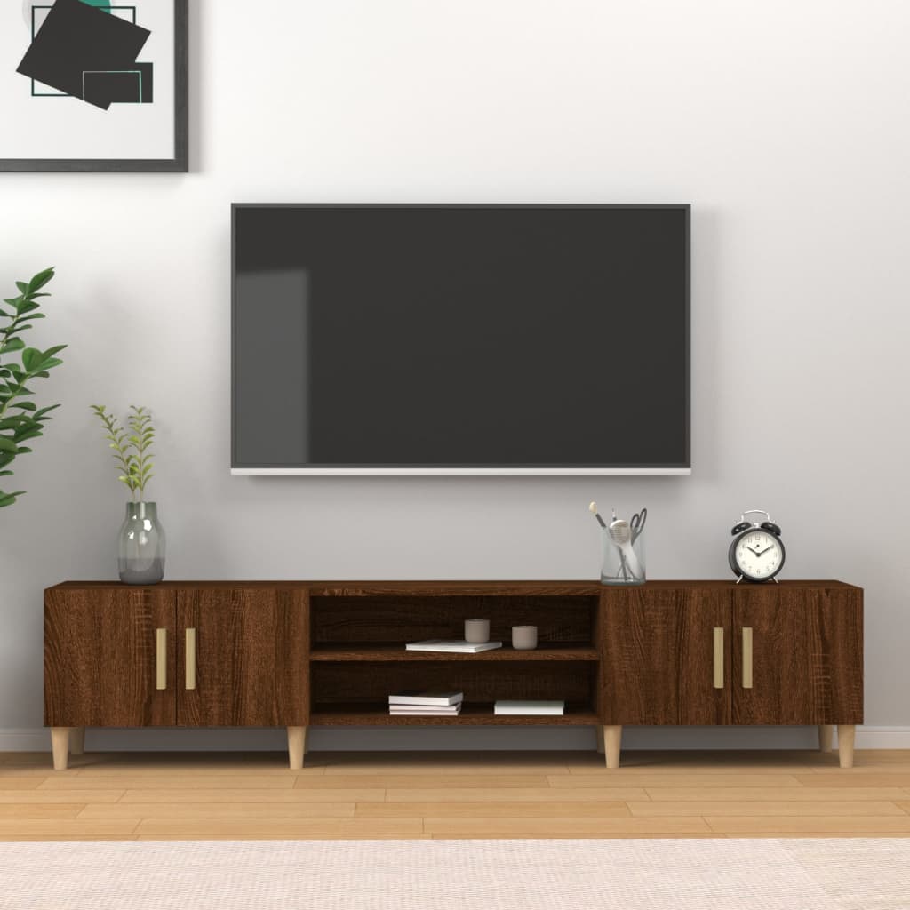 Tv-meubel 180x31,5x40 cm bewerkt hout artisanaal eikenkleurig