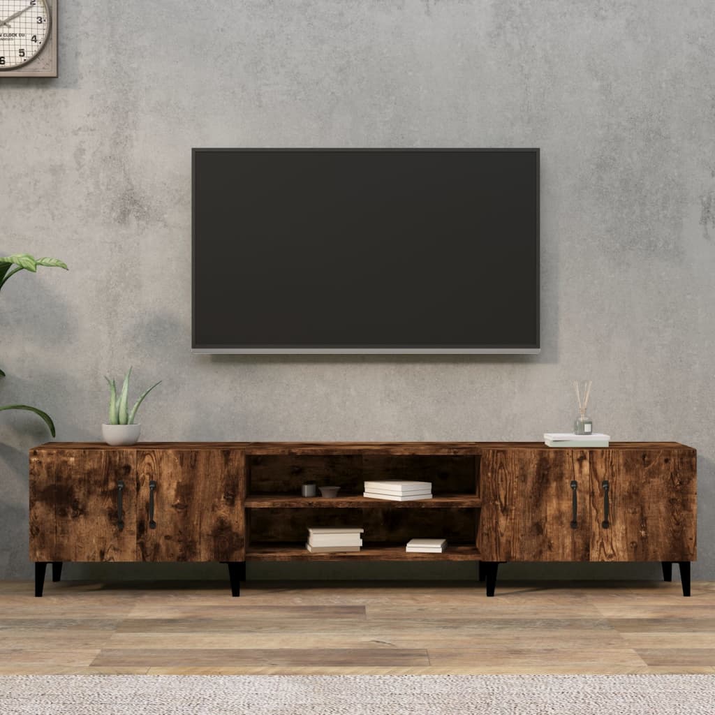 Tv-meubel 180x31,5x40 cm bewerkt hout oud houtkleurig