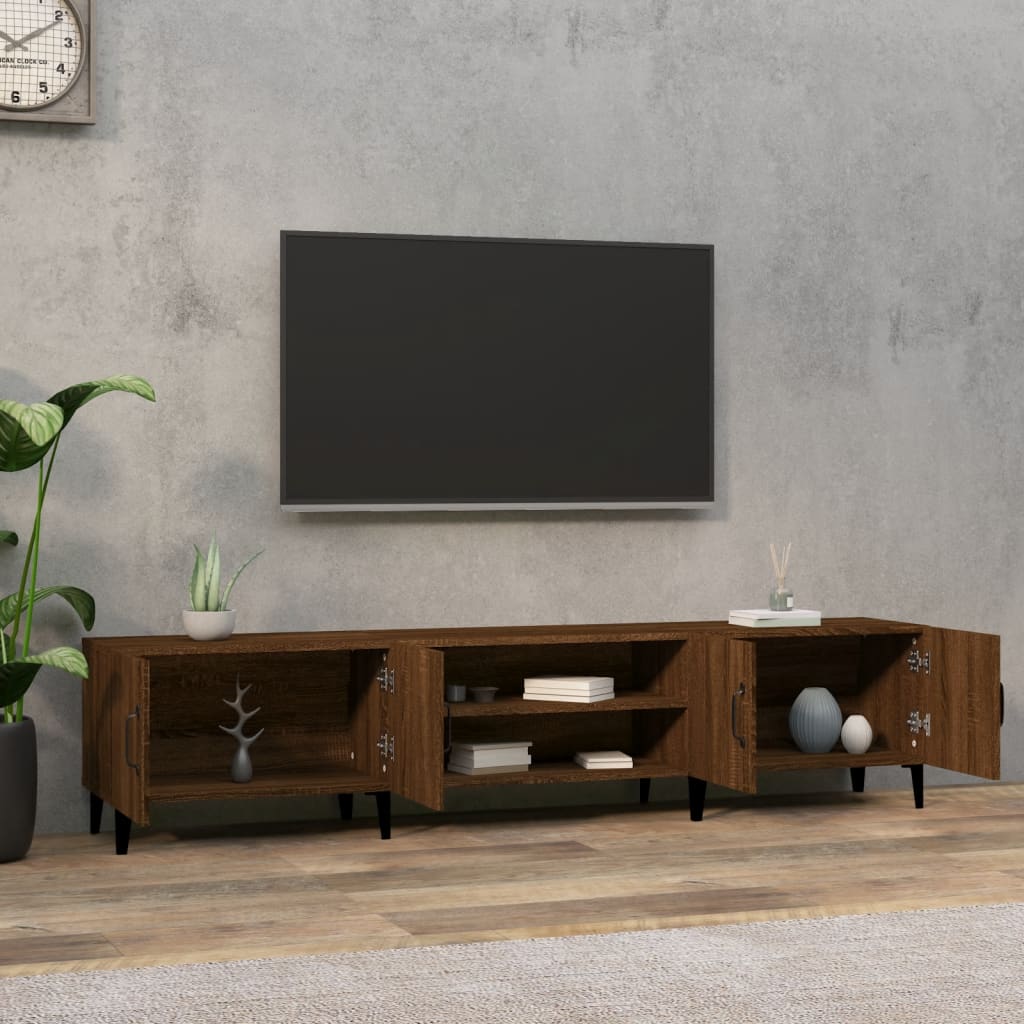 Tv-meubel 180x31,5x40 cm bewerkt hout oud houtkleurig