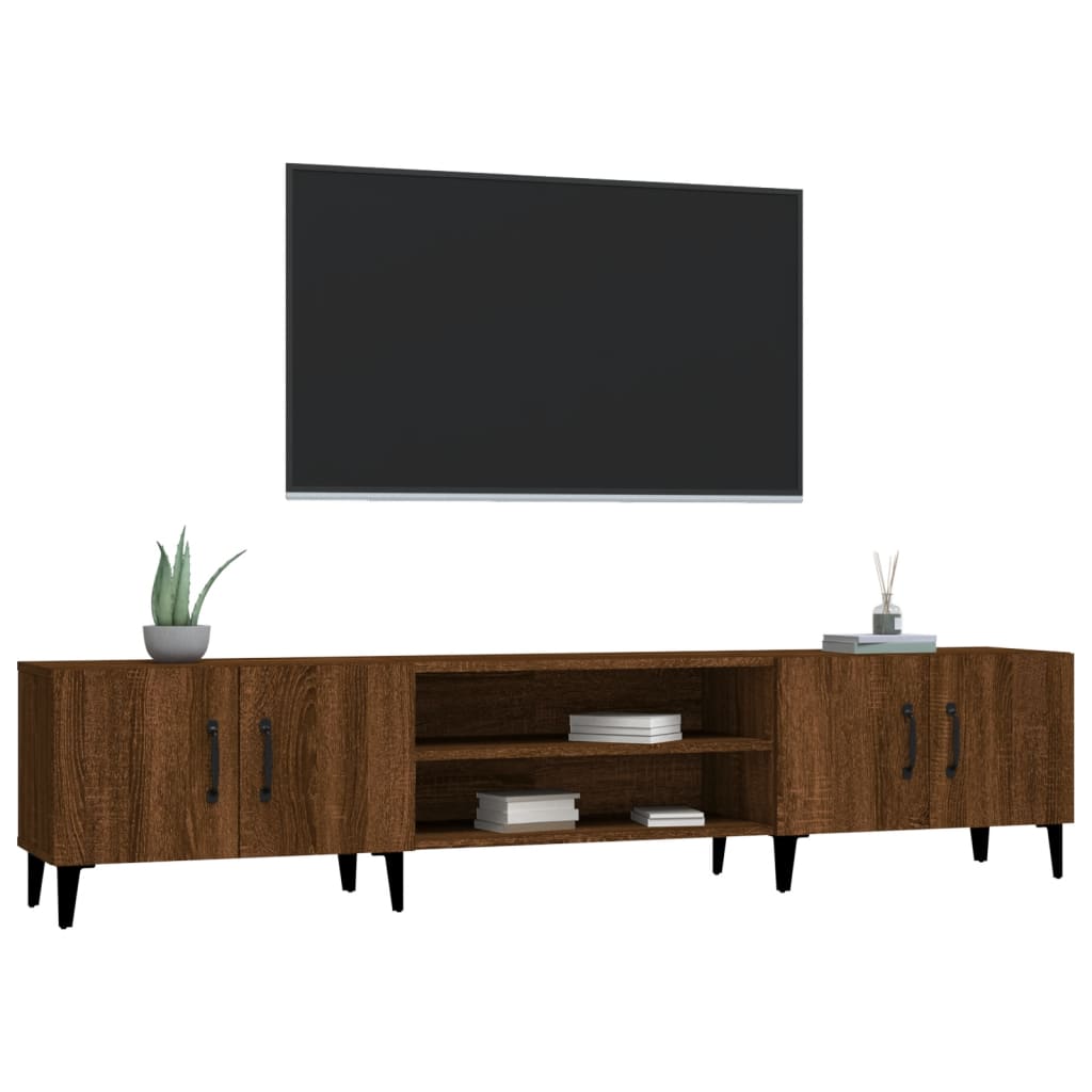 Tv-meubel 180x31,5x40 cm bewerkt hout oud houtkleurig