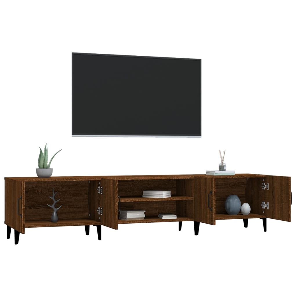 Tv-meubel 180x31,5x40 cm bewerkt hout oud houtkleurig