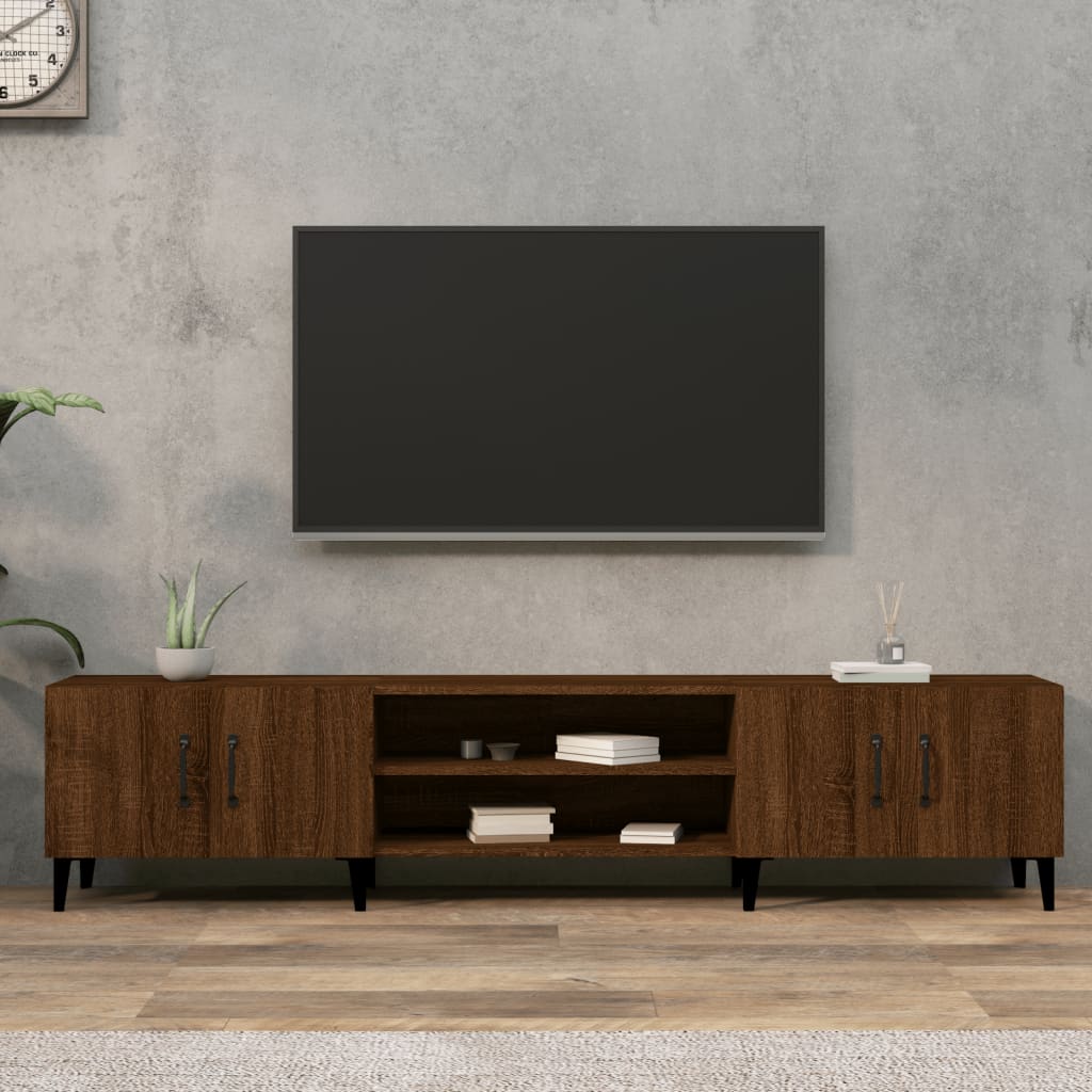 Meuble TV 180x31,5x40 cm en bois travaillé