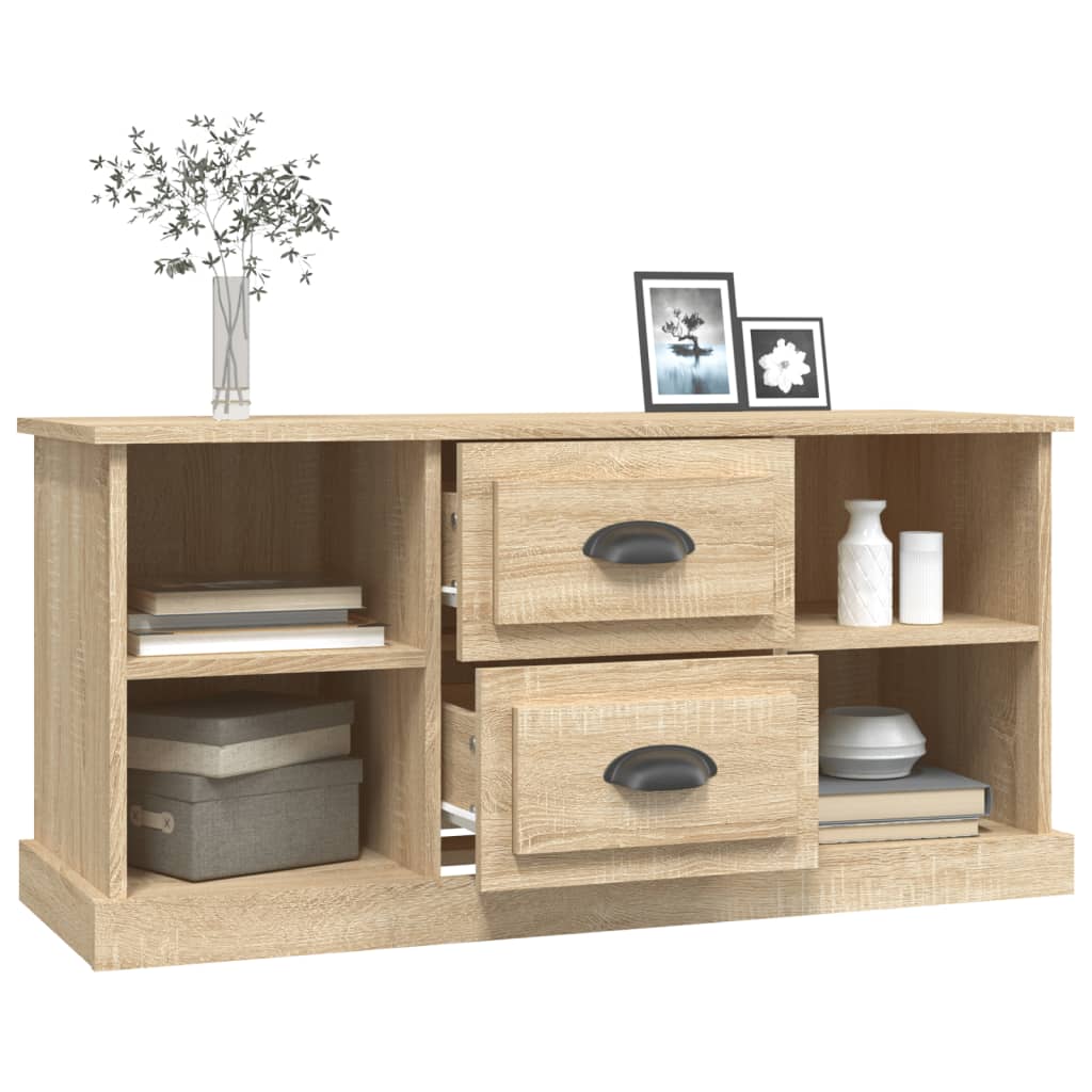 Meuble TV 99,5x35,5x48 cm en bois travaillé