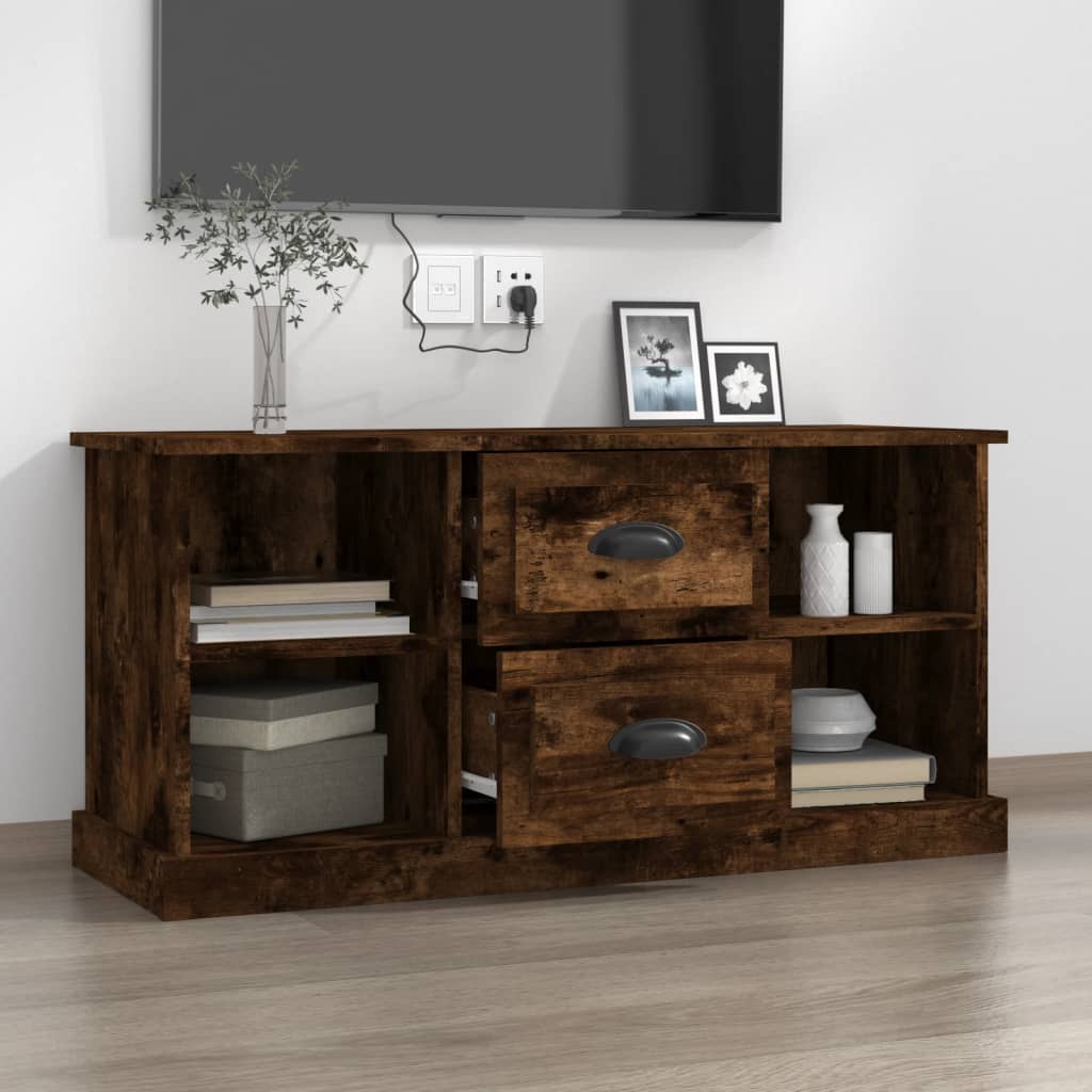 Meuble TV 99,5x35,5x48 cm en bois travaillé