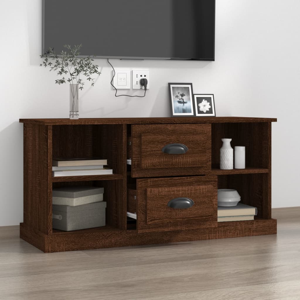 Meuble TV 99,5x35,5x48 cm en bois travaillé