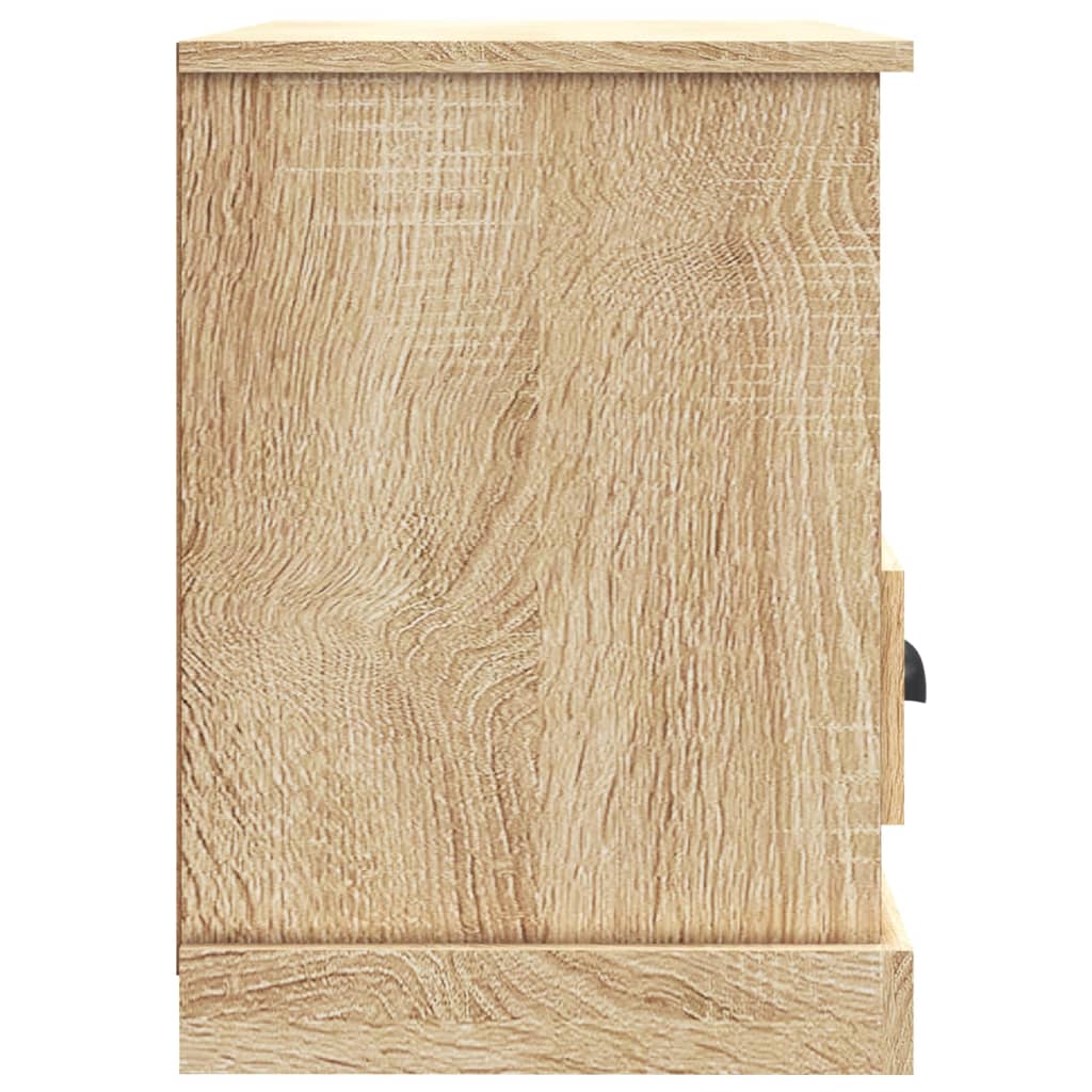 Meuble TV 80x35x50 cm ouvré en bois couleur chêne