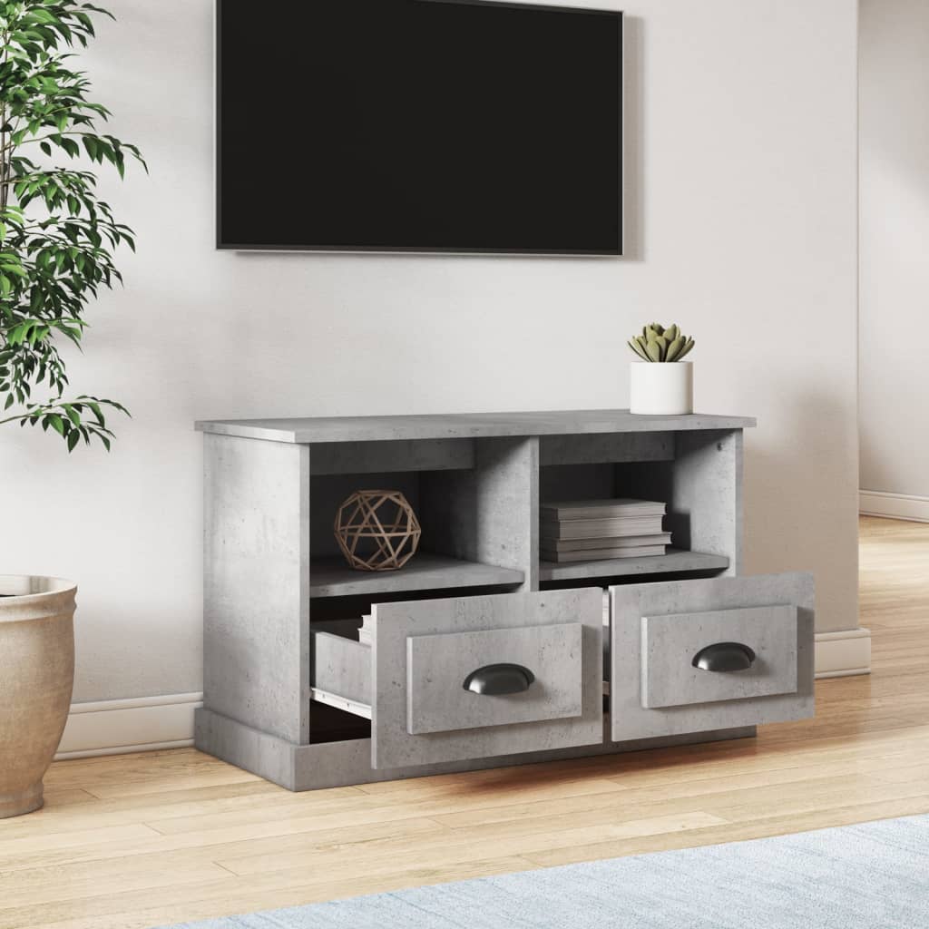 Meuble TV 80x35x50 cm ouvré en bois couleur chêne