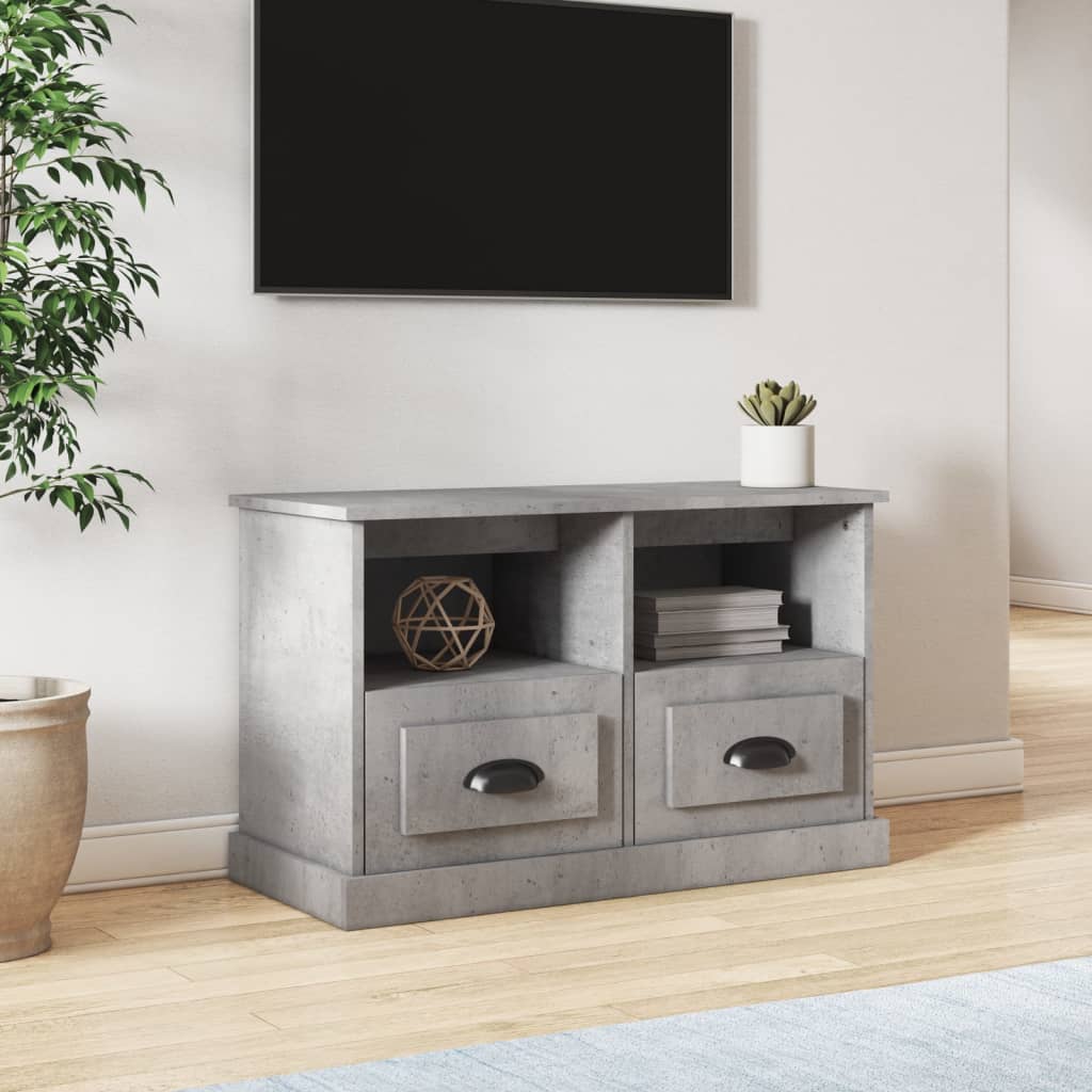 Meuble TV 80x35x50 cm ouvré en bois couleur chêne