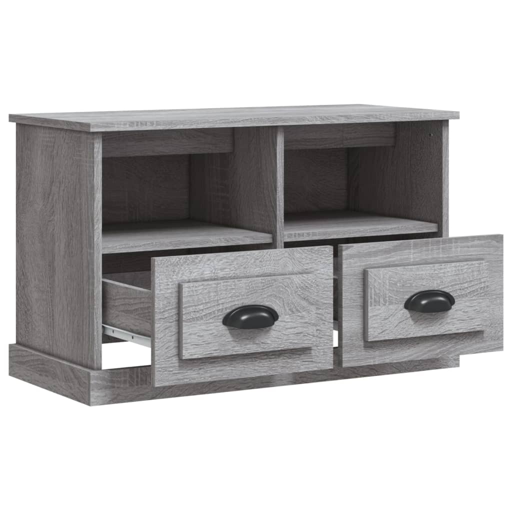 Tv-meubel 80x35x50 cm bewerkt hout eikenkleurig