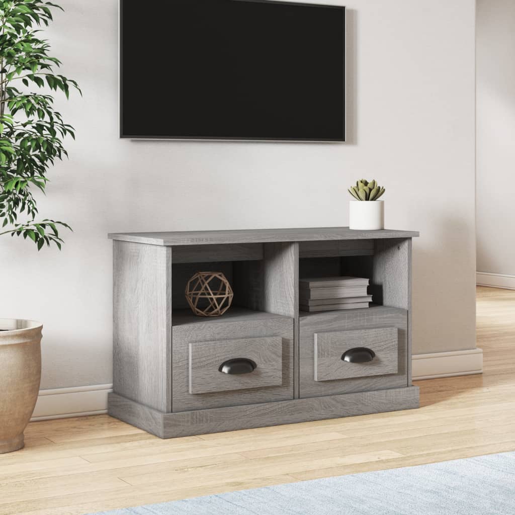 Tv-meubel 80x35x50 cm bewerkt hout eikenkleurig