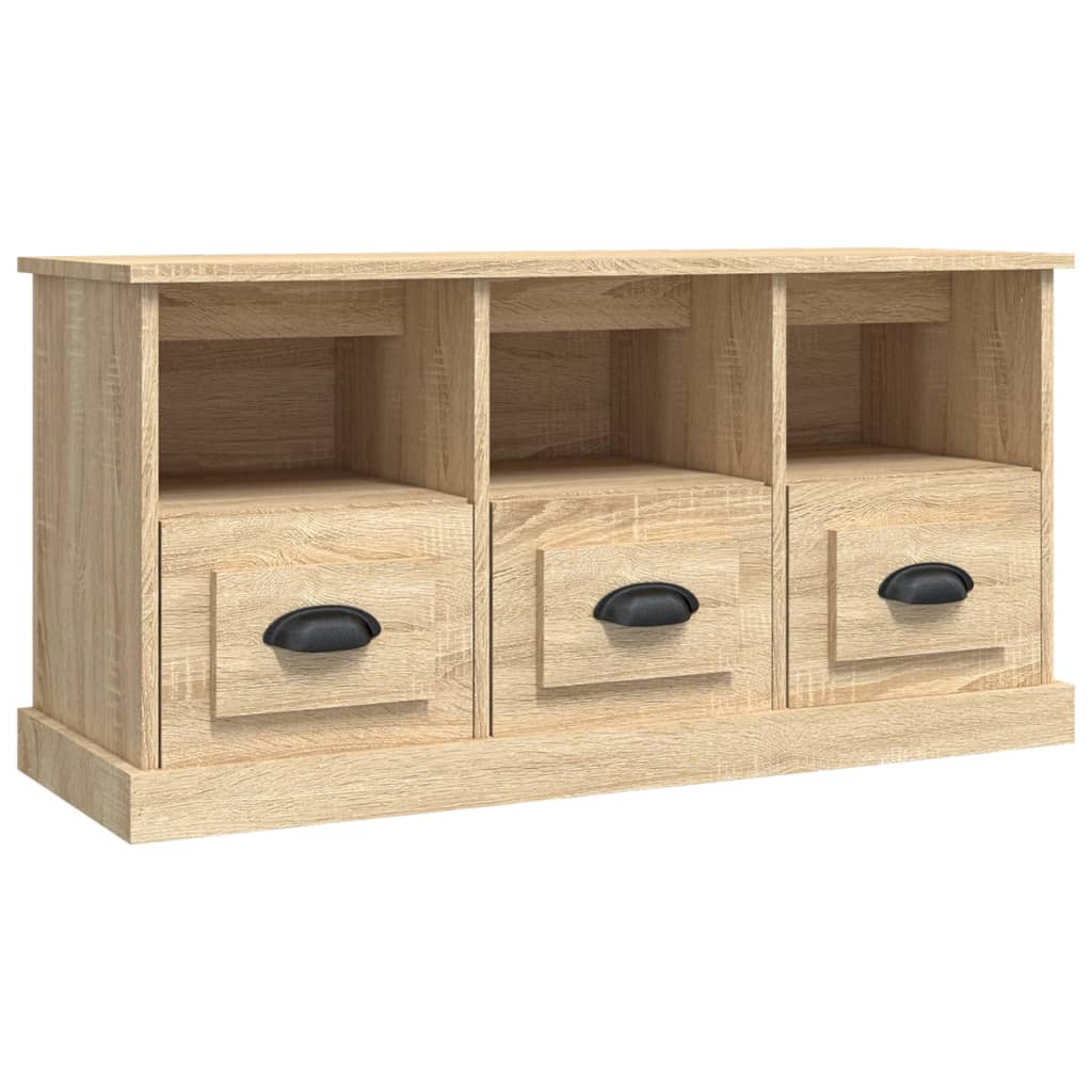 Tv-meubel 100x35x50 cm bewerkt hout eikenkleurig