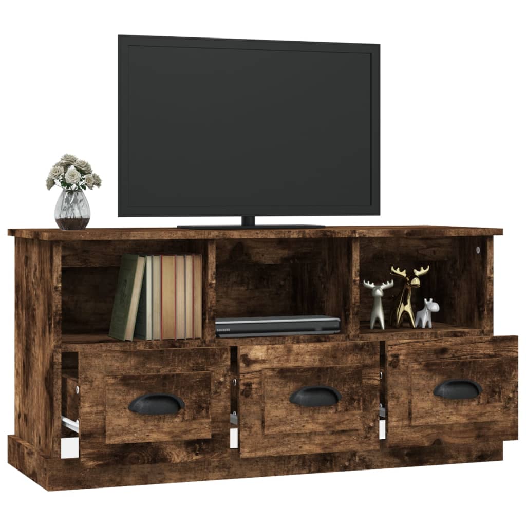 Tv-meubel 100x35x50 cm bewerkt hout eikenkleurig