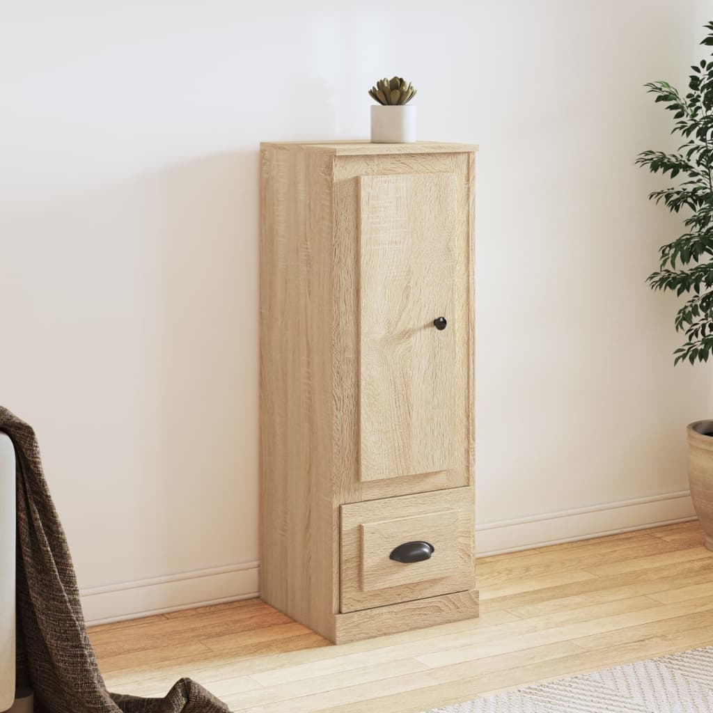 Armoire haute 36x35,5x103,5 cm en dérivé du bois, couleur chêne