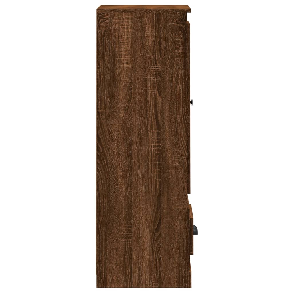 Armoire haute 36x35,5x103,5 cm en dérivé du bois, couleur chêne