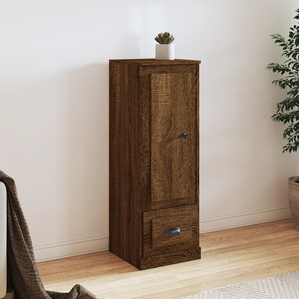 Armoire haute 36x35,5x103,5 cm en dérivé du bois, couleur chêne