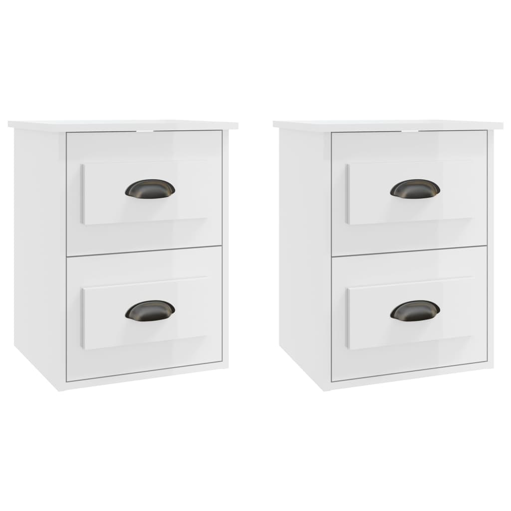 Tables de chevet 2 pcs murales 41,5x36x53 cm