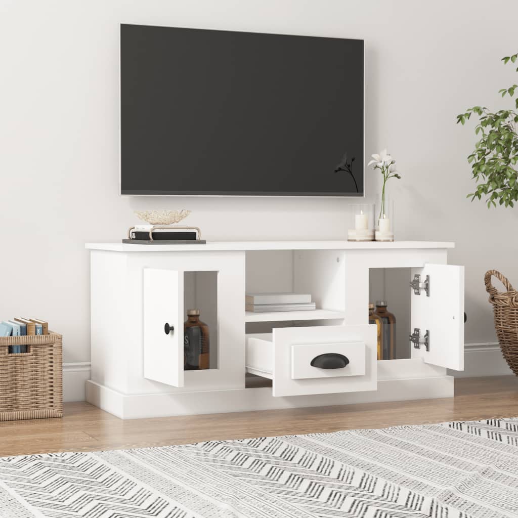 Meuble TV 100x35,5x45 cm en bois travaillé