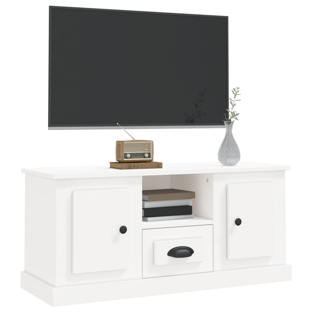 Meuble TV 100x35,5x45 cm en bois travaillé