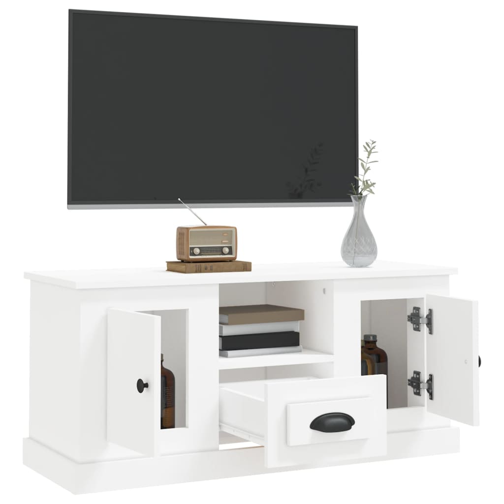 Meuble TV 100x35,5x45 cm en bois travaillé