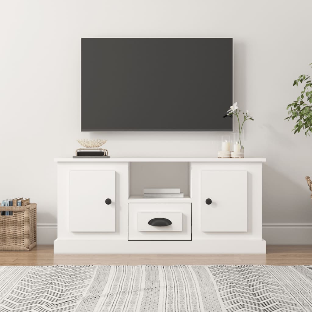 Meuble TV 100x35,5x45 cm en bois travaillé