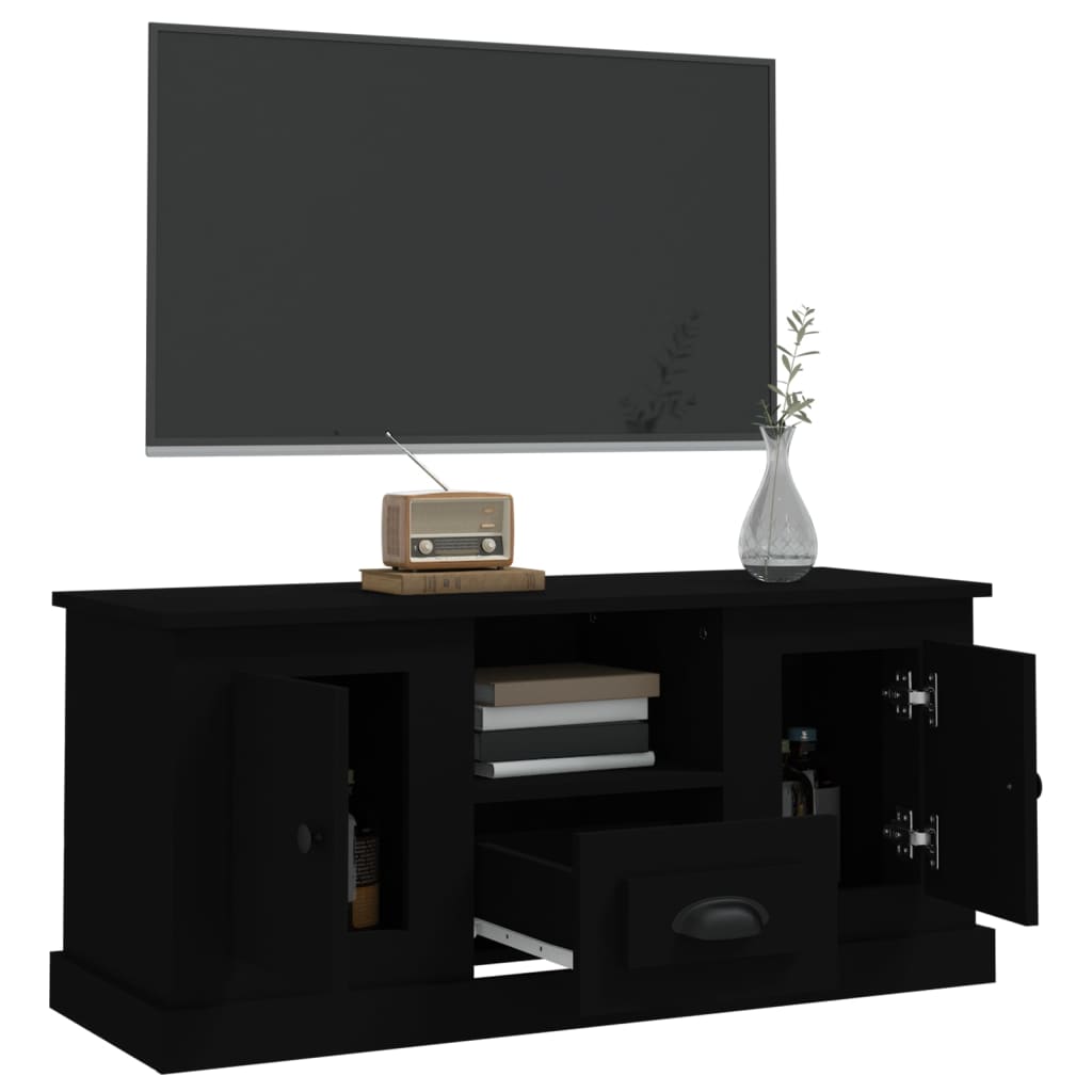 Meuble TV 100x35,5x45 cm en bois travaillé