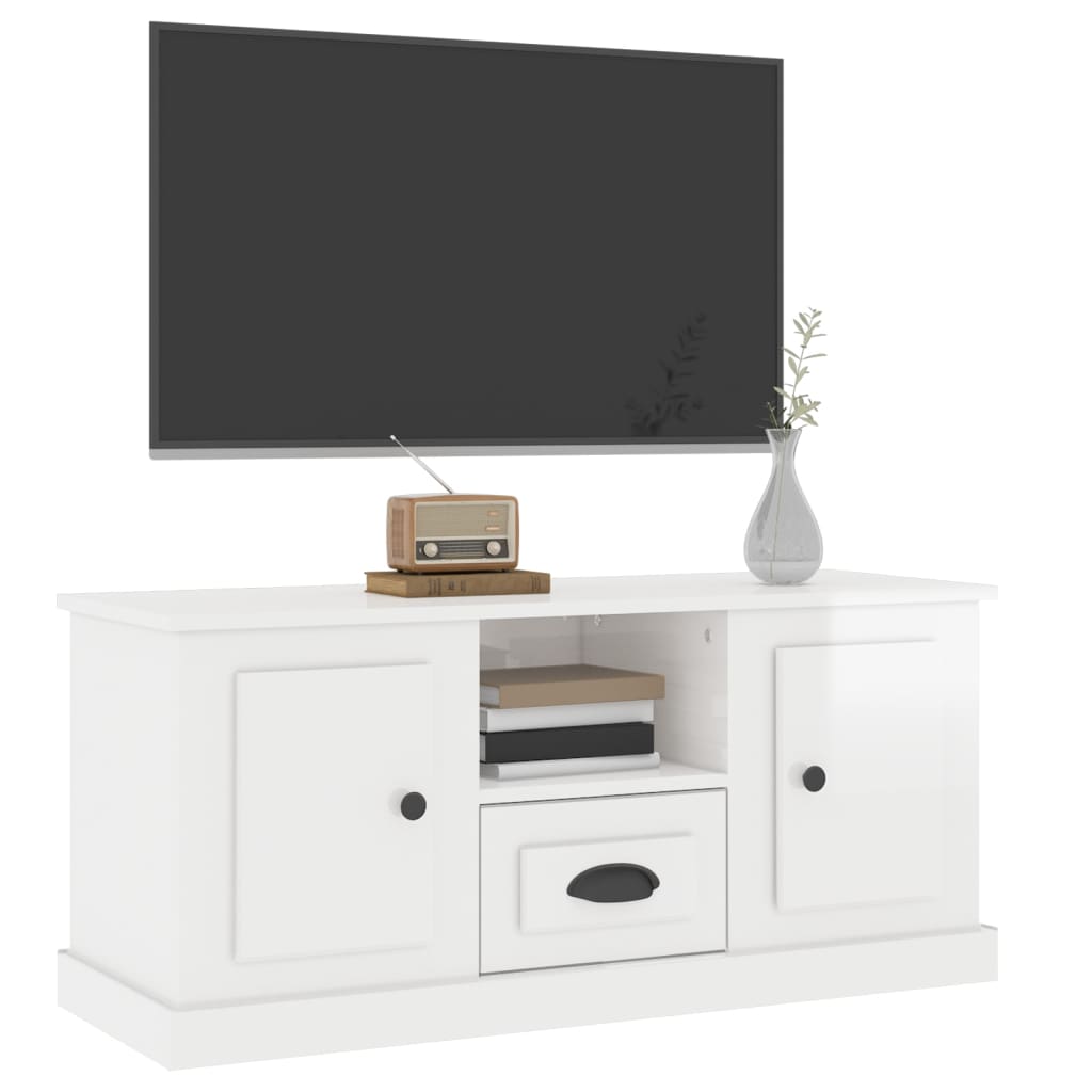 Meuble TV 100x35,5x45 cm en bois travaillé