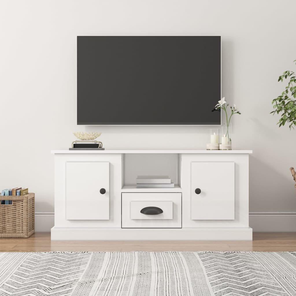 Meuble TV 100x35,5x45 cm en bois travaillé