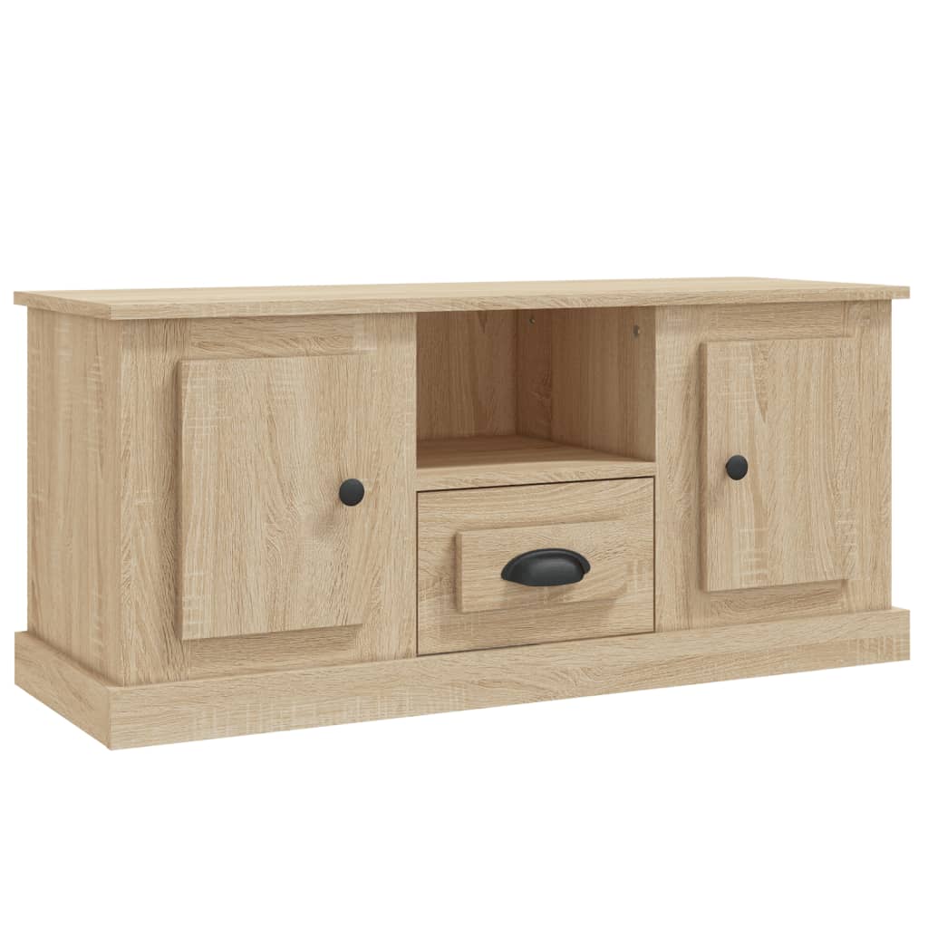 Meuble TV 100x35,5x45 cm en bois travaillé