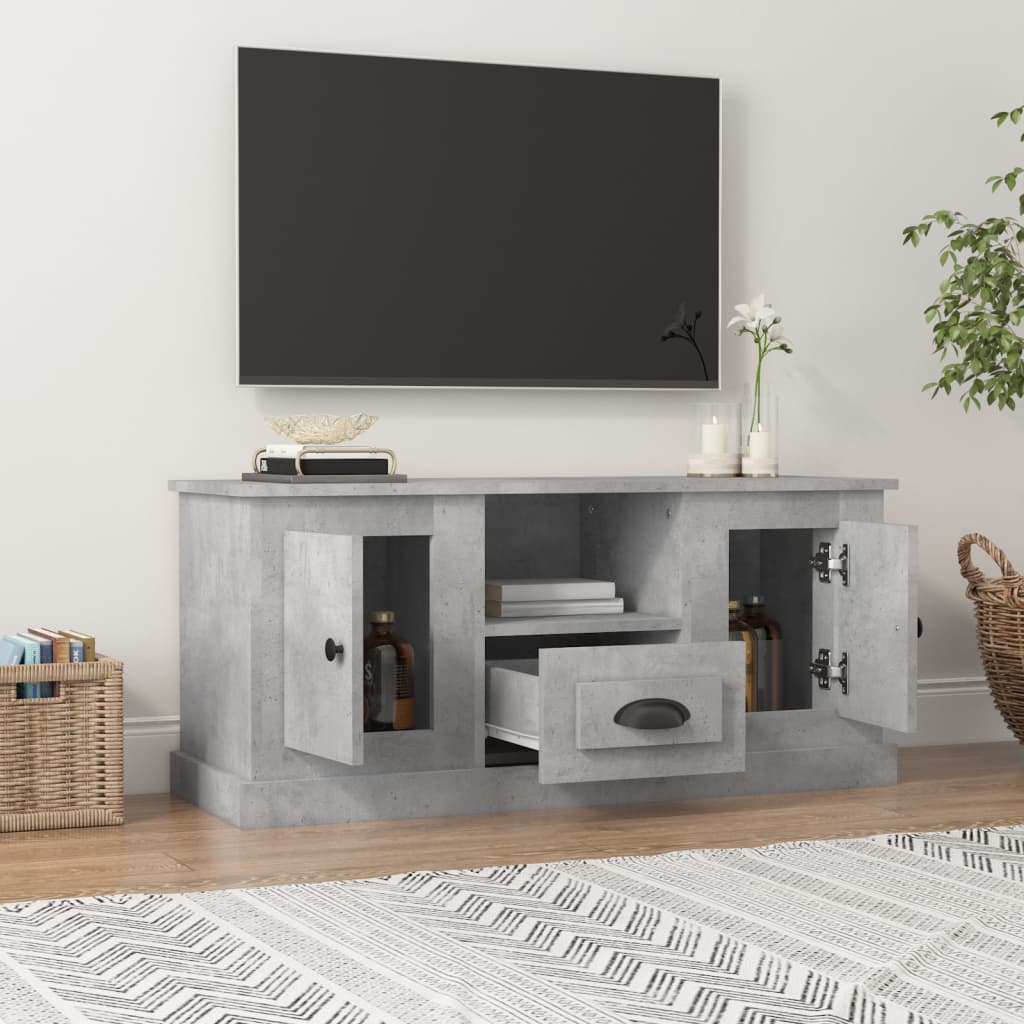 Meuble TV 100x35,5x45 cm en bois travaillé