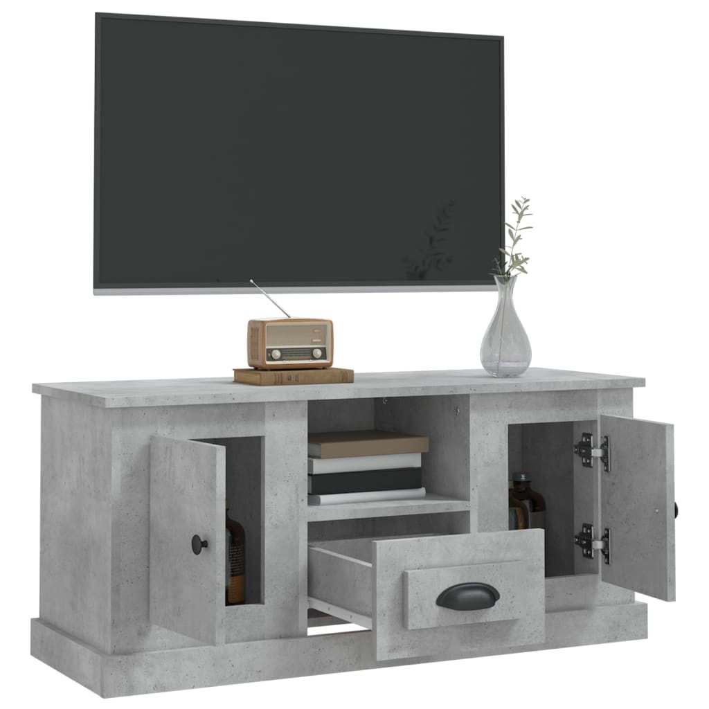 Meuble TV 100x35,5x45 cm en bois travaillé