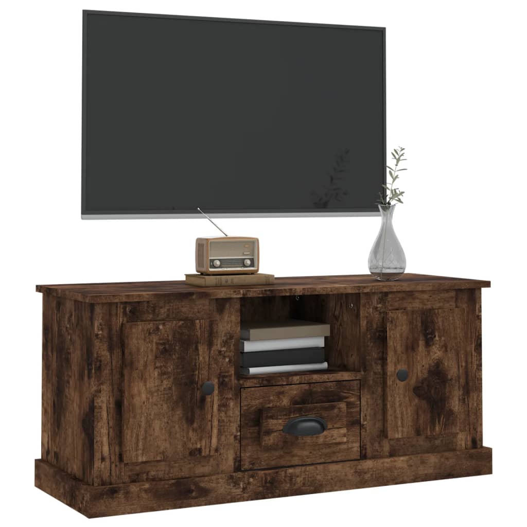 Meuble TV 100x35,5x45 cm en bois travaillé