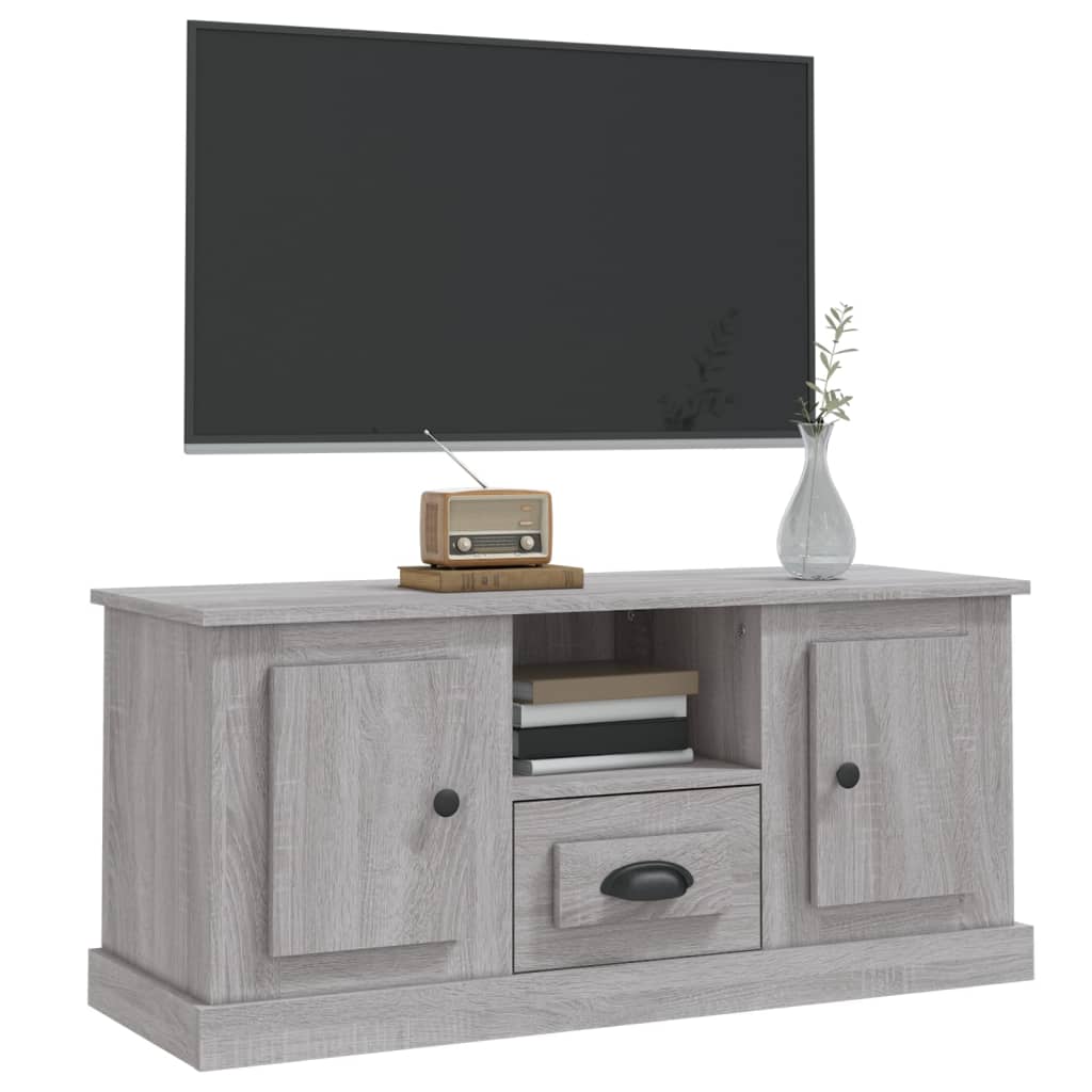 Meuble TV 100x35,5x45 cm en bois travaillé