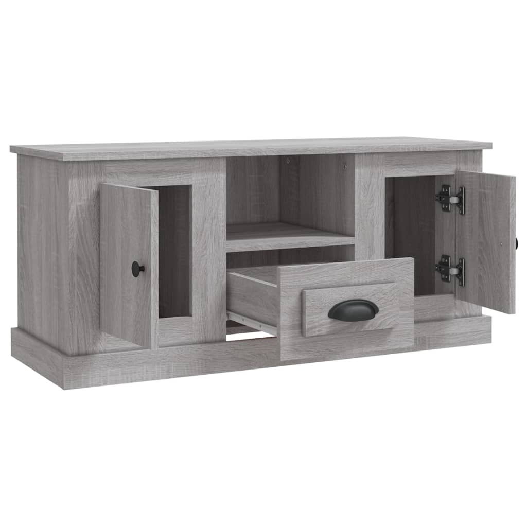 Meuble TV 100x35,5x45 cm en bois travaillé